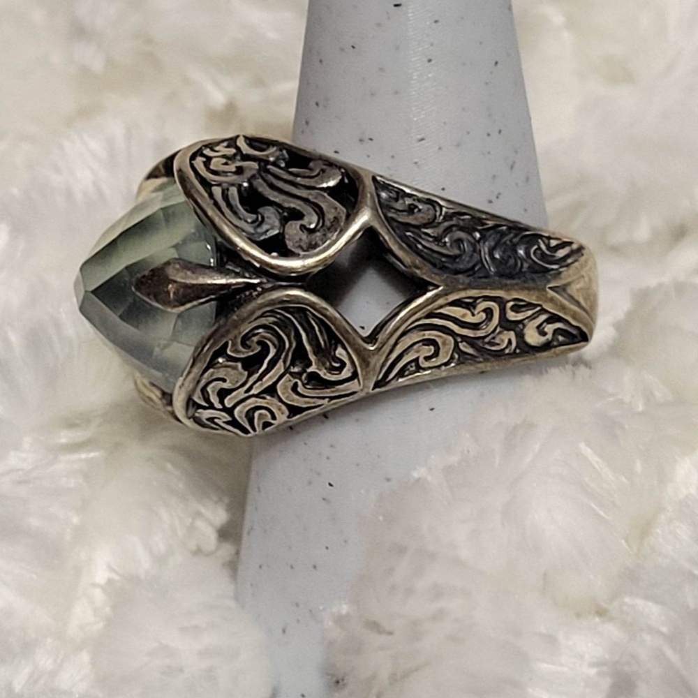BEAUTIFUL Carolyn Pollack Green Gemstone Ring - Picture 4 of 11
